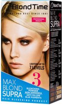 Blond Time Max Blond Supra - Poudre Décolorante sans Ammoniaque - Anti Jaune et Blauw - Décoloration jusqu'à 7 Niveaux Plus Léger - 102ML