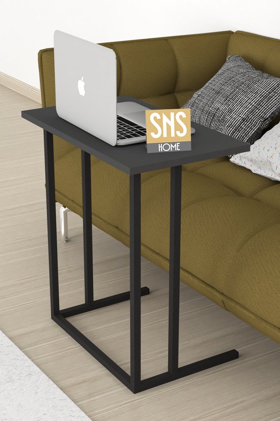 Foto: Sns home metalen poot laptopstandaard ontbijttafel bureau computerbureau 60 cm breed antraciet