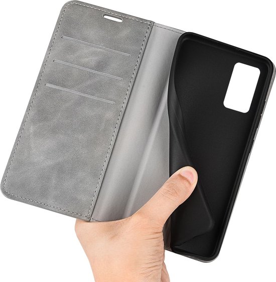 Mobigear Retro Slim Bookcase Cover - Convient pour Motorola Moto G42 - Étui pour téléphone portable - Grijs