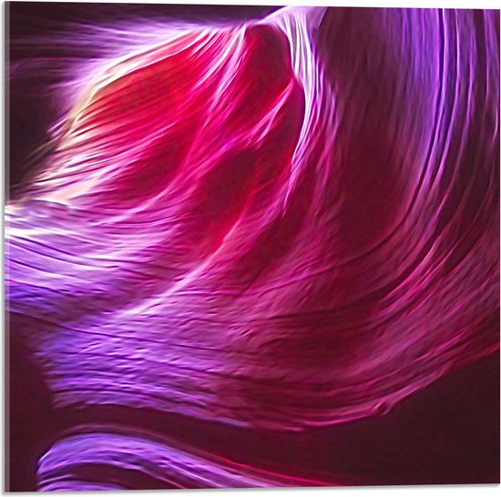 Acrylglas - Rood en Roze Neon Kleuren - 50x50 cm Foto op Acrylglas (Met Ophangsysteem)