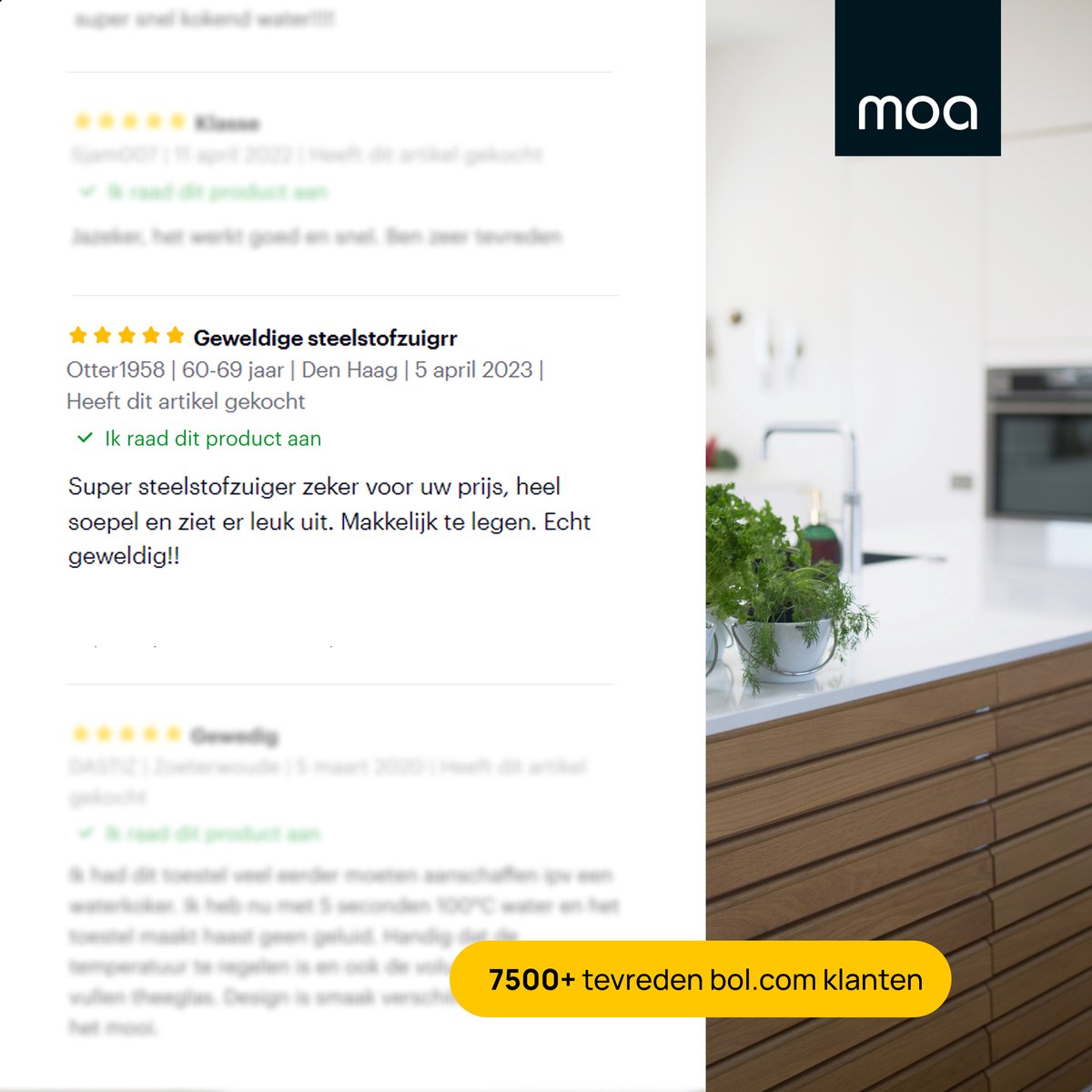 MOA Steelstofzuiger Ultra - 2-in-1 - Kruimeldief - Draadloos - 180 Watt - Zonder zak - VC03DB – foto 5