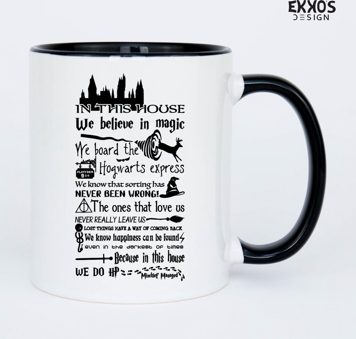 Dans cette maison, nous croyons que la tasse magique - Harry Potter -  Cadeau de fête