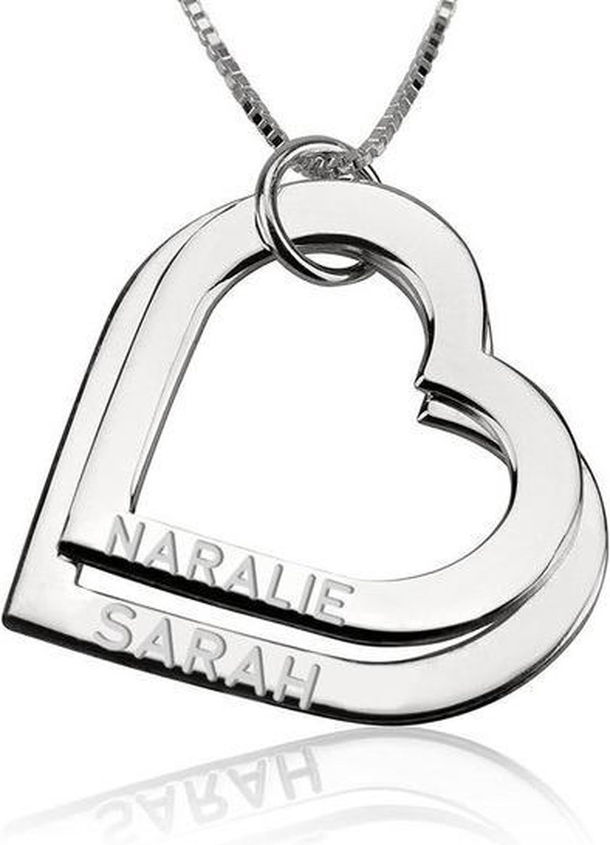 2 namen Naamketting hart sterling zilver 925 | bol.com