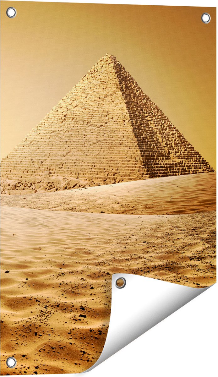 Gards Tuinposter Egyptische Piramides - Egypte - 40x60 cm - Tuindoek - Tuindecoratie - Wanddecoratie buiten - Tuinschilderij Multikleur