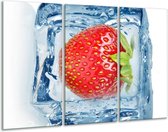 Glasschilderij Fruit, Keuken - Rood, Blauw, Wit - 120x80cm 3Luik - Foto Op Glas - Geen Acrylglas Schilderij - GroepArt 6000+ Glas Art Collectie - Maatwerk Mogelijk