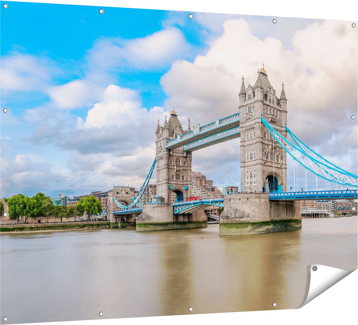 Gards Tuinposter Tower Bridge in Londen - 160x120 cm - Tuindoek - Tuindecoratie - Wanddecoratie buiten - Tuinschilderij Multikleur