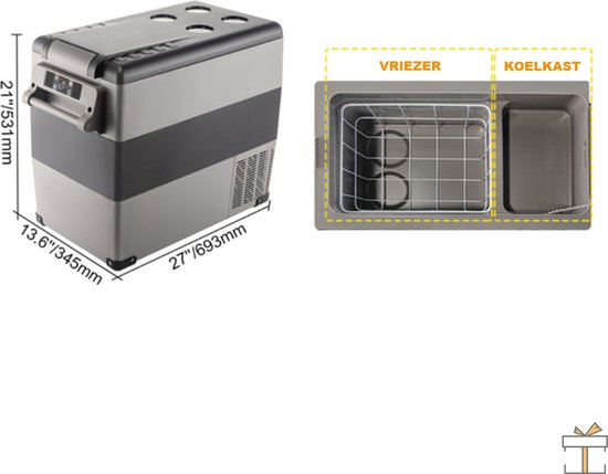 Koelbox - Deluxe 55L - Elektrisch - Koelkast/Vriezer - Auto/Camping - DC/AC - Koelt & verwarmt van Adler Europe — afbeelding 2