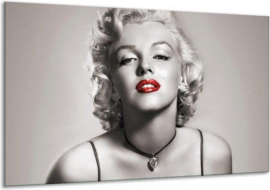 Vloeibaar NieuwZeeland Betasten Schilderij | Canvas Schilderij Marilyn Monroe | Sepia, Rood, Grijs |  120x70cm 1Luik |... | bol.com