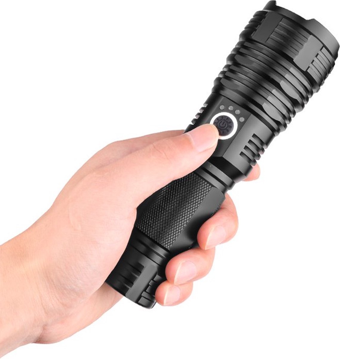 Zacro Oplaadbare Zaklamp - 120000 Hoge Lumen - XHP70.2 Super Helder - Zoombaar - 5 Modi - Waterdichte Zaklamp voor Noodgevallen Wandelen Kamperen