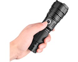 Zacro Oplaadbare Zaklamp - 120000 Hoge Lumen - XHP70.2 Super Helder - Zoombaar - 5 Modi - Waterdichte Zaklamp voor Noodgevallen, Wandelen, Kamperen