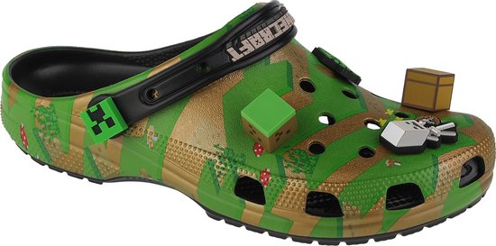 Crocs Elevated Minecraft Classic Clog 208472-90H, Unisexe, Vert, Slippers, taille : 38/39