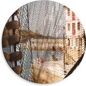 Dibond Muurcirkel - Visnet voor Water - 50x50 cm Foto op Aluminium Muurcirkel (met ophangsysteem)