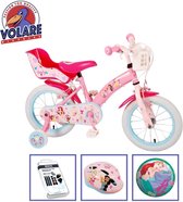 Volare Kinderfiets Disney Princess - 14 inch - Roze - Twee handremmen - Met fietshelm en accessoires