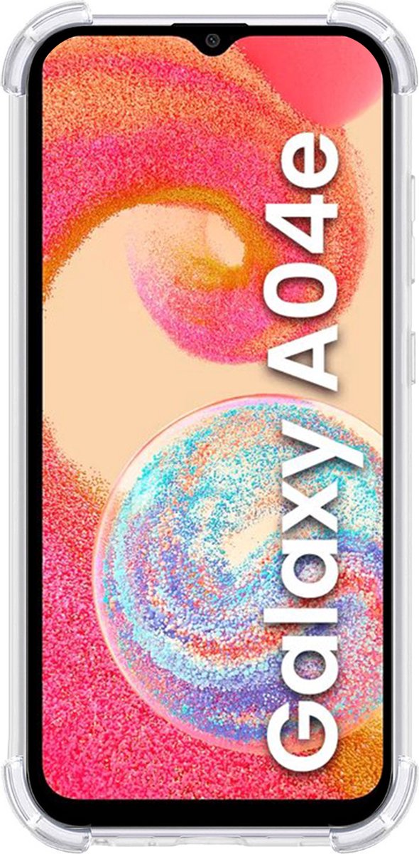 Samsung Galaxy A04e hoesje met pashouder shockproof backcover - Transparant