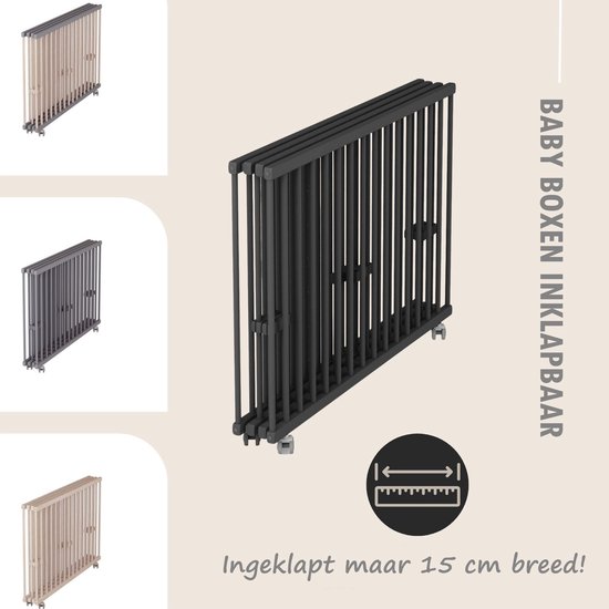 TWOLIIN Opvouwbare box voor baby's, van kunststof met activiteitenpaneel, vormverstelbaar box, indoor-activiteitencentrum voor kinderen, blauw en wit (16 panelen