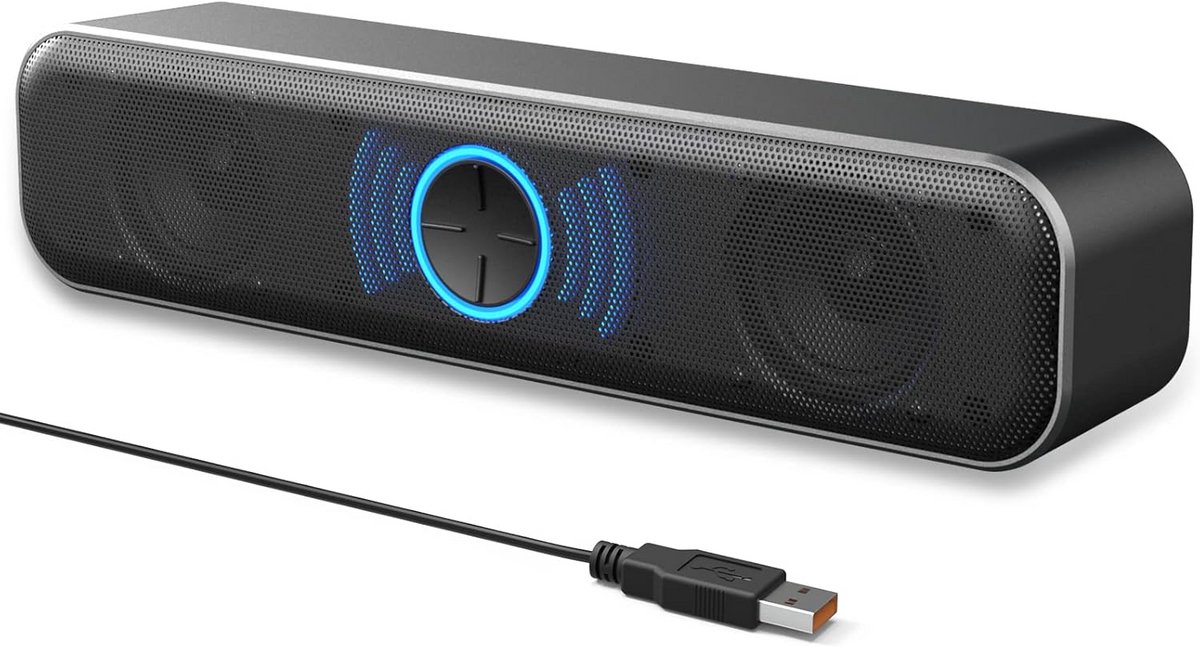 USB computerluidsprekers met RGB-verlichting en verbeterde bas voor desktop en laptop