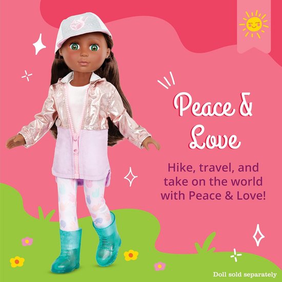 Glitterende Outfit voor 35,5 cm Poppen - Jasje, Ball Cap, Regenlaarzen, Leggings en Top - Speelgoed voor Kinderen vanaf 3 Jaar — afbeelding 2