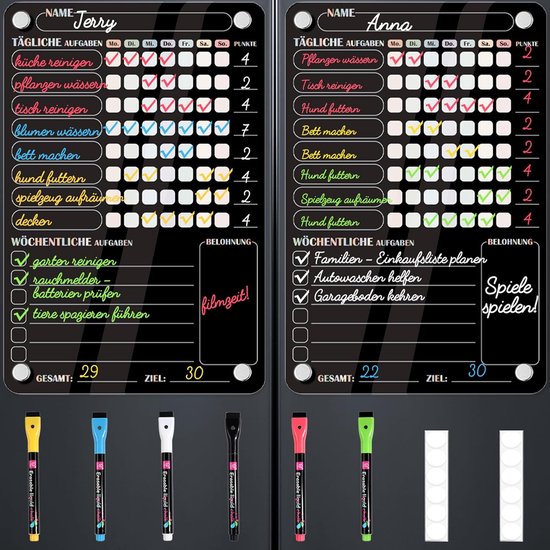 Magnetische Kalender Koelkast, 4 Stuks Familie Weekplanner Maandplanner Koelkast Board Dagelijkse Maaltijdplanner Met 7 Kleurrijke Markers Geschikt Voor Memo S En Takenlijsten 2872536399