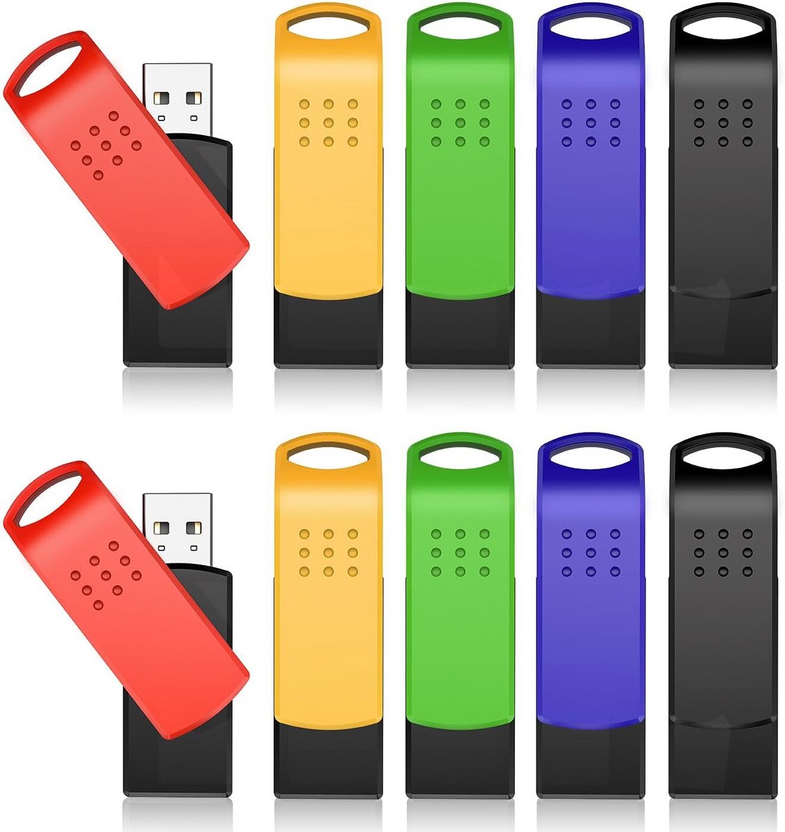 USB-stick 32 GB, 10 stuks, USB 2.0, Meerdere Kleuren