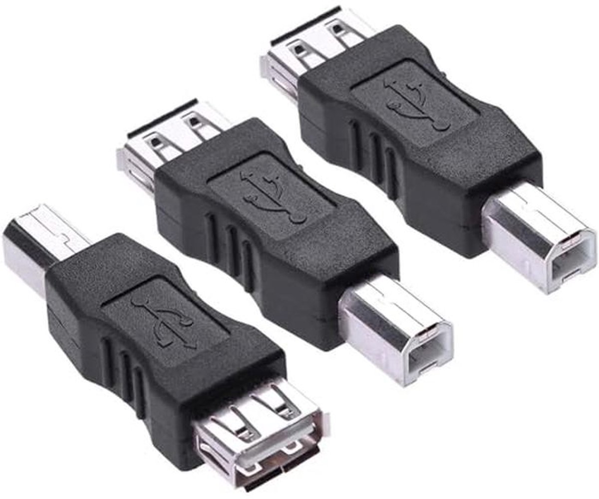USB 2.0 A Vrouwelijk naar USB B Mannelijk Adapter - 3 Stuks