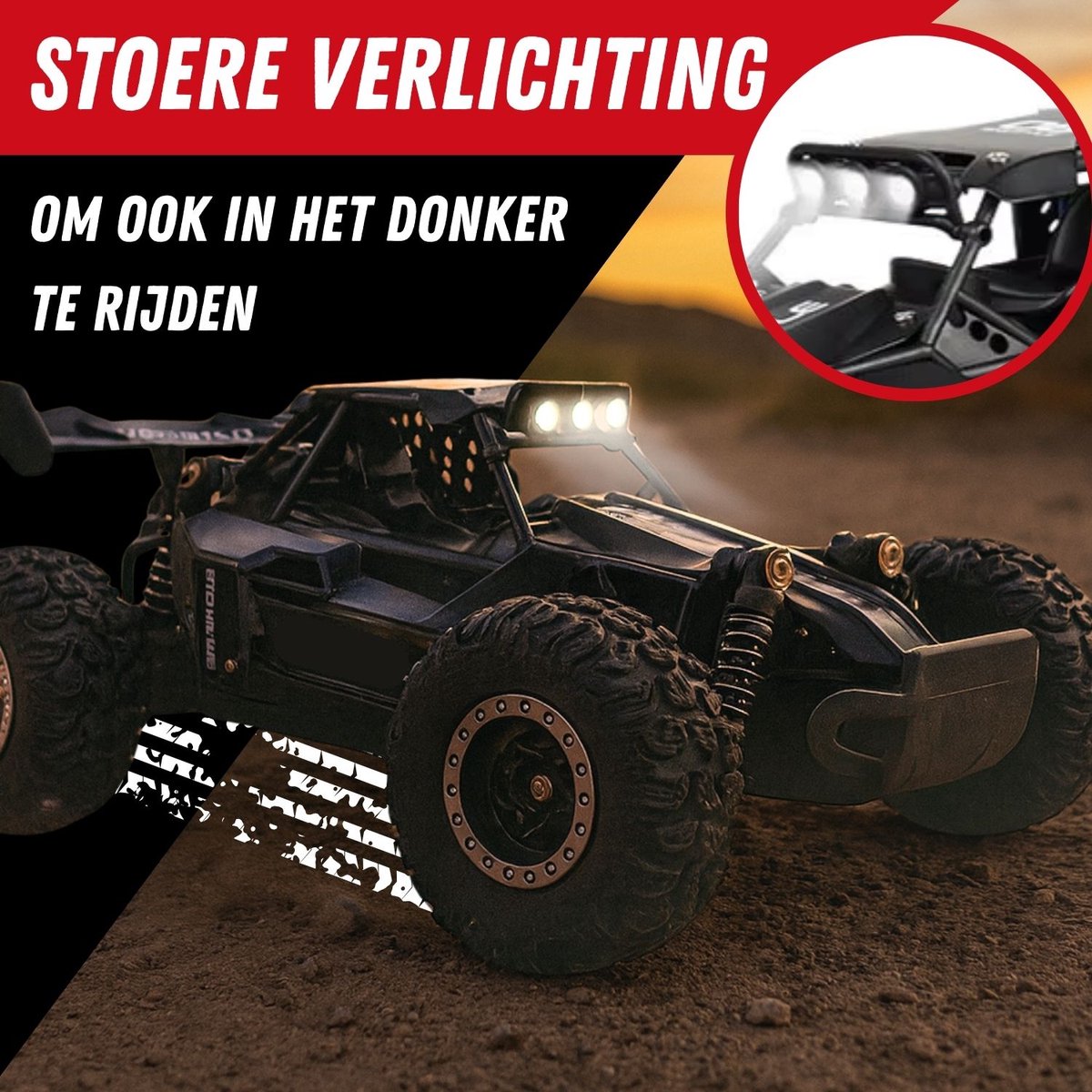 VROEMY Speedracer - Bestuurbare auto offroad voor buiten - 20 km/u — afbeelding 2