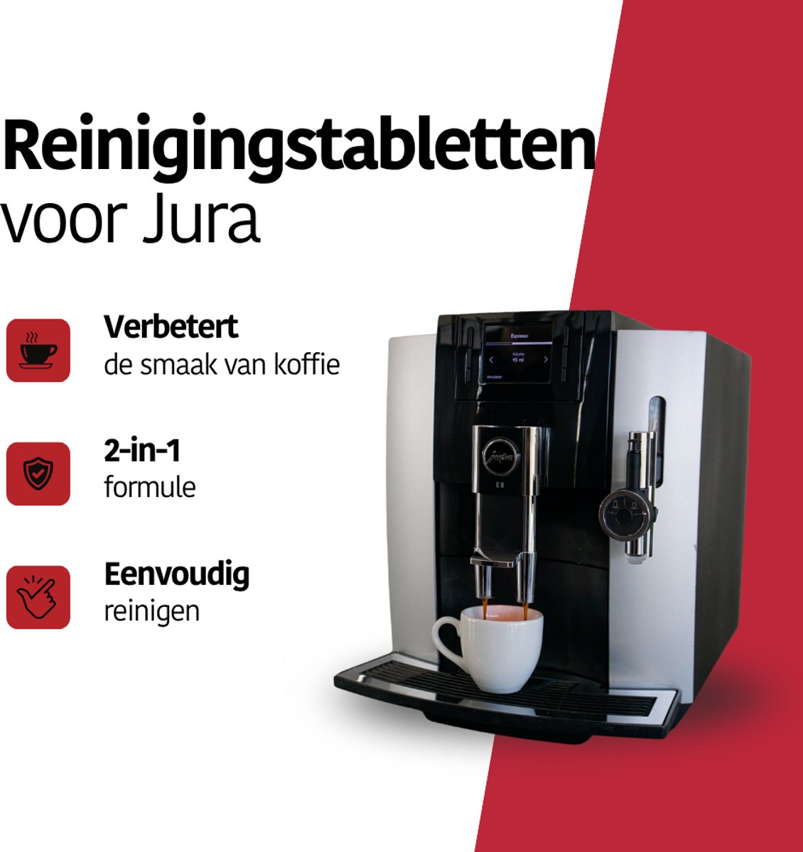 Eccellente Reinigingstabletten voor Jura koffiemachine en volautomaat – 25 tabletten – 2-in-1 — afbeelding 2