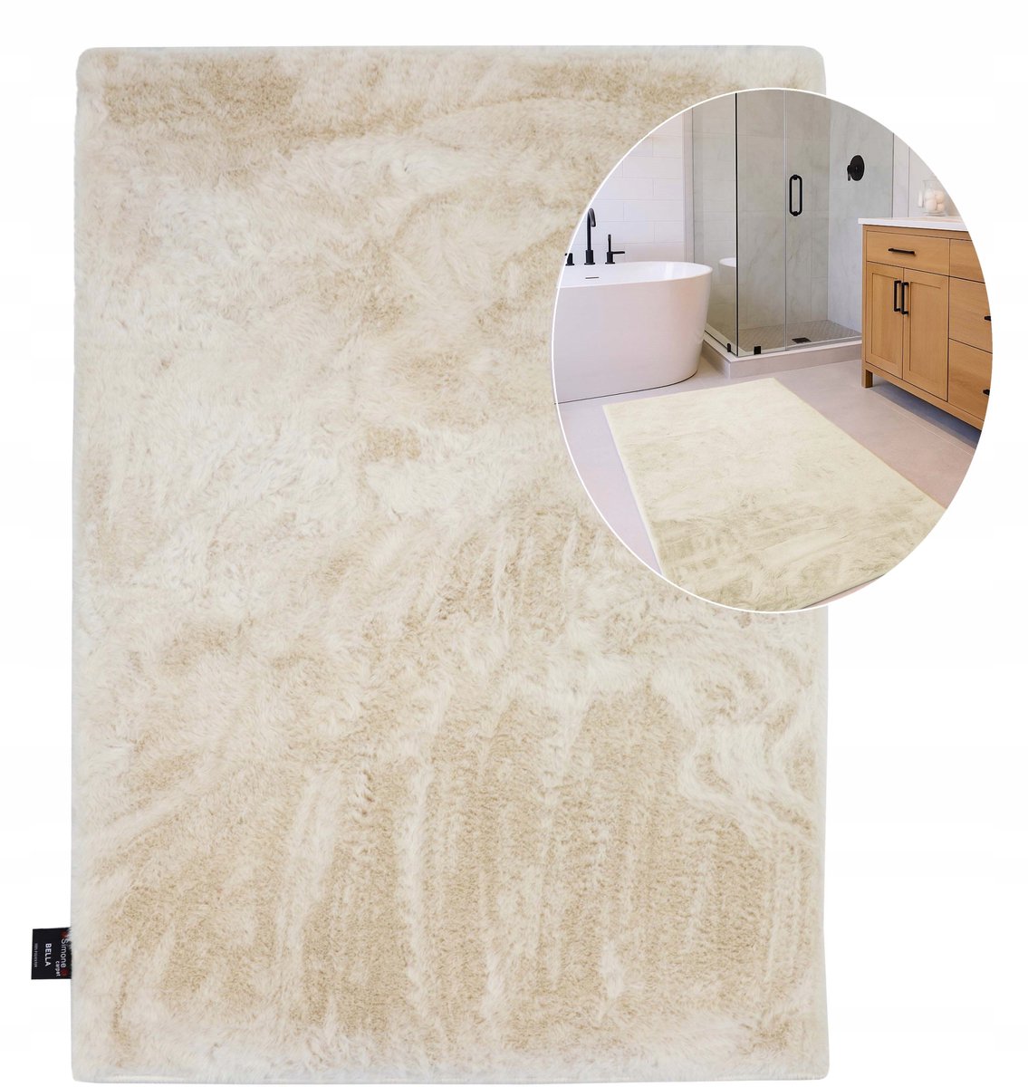 Zachte Antislip Badmat Rabbit Krem 50x80 cm - Comfort & Veiligheid