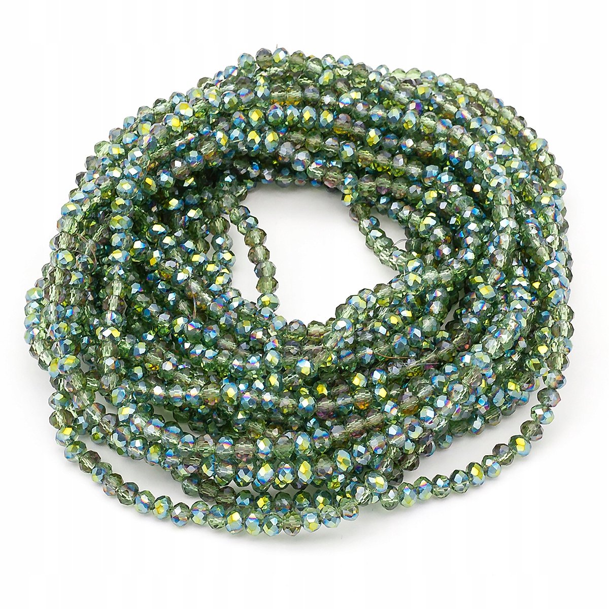 Glazen Krakelingen Kralen Lichtgroen 4x3mm 120st/40cm