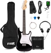 Kinder gitaar - MAX GigKit Junior 3/4 - Elektrische gitaar kind - Compleet met accessoires - Zwart