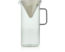 AdHoc Impact Pour Over Koffiepot – Borosilicaatglas & RVS – Herbruikbaar Filter – Handmatige Koffiezetter – 1L