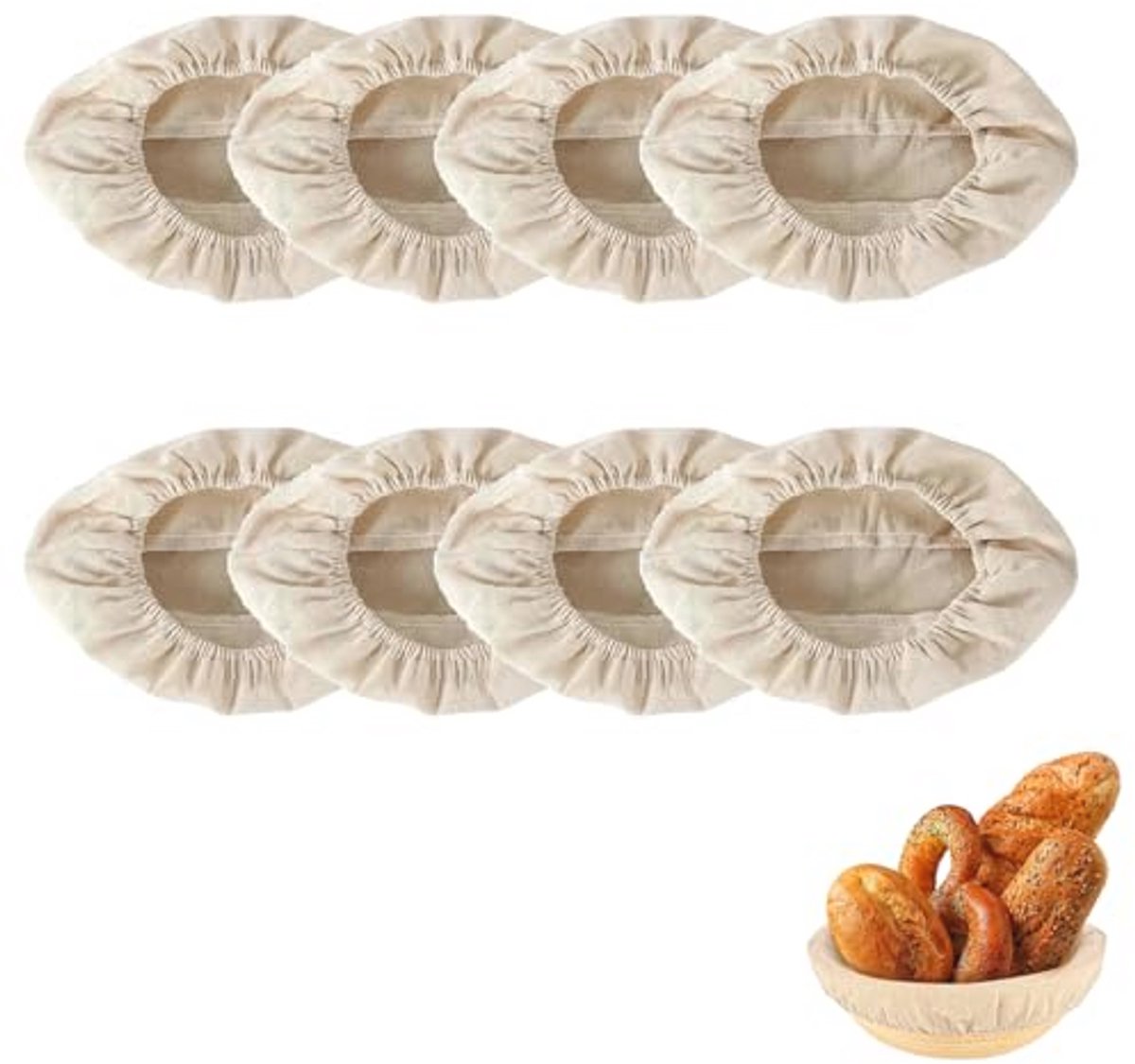 8-delige Ovale Brood Proofing Mand voor Perfect Zuurdesem