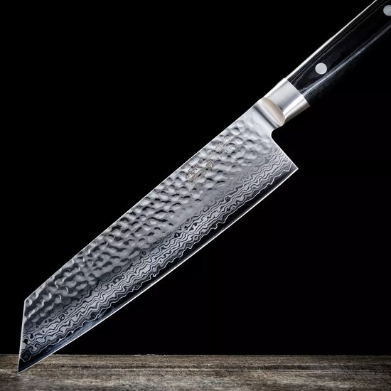 Couteau de chef Yaxell Zen Kiritsuke – 20 cm Acier VG10, 37 couches Damas, Lame martelée
