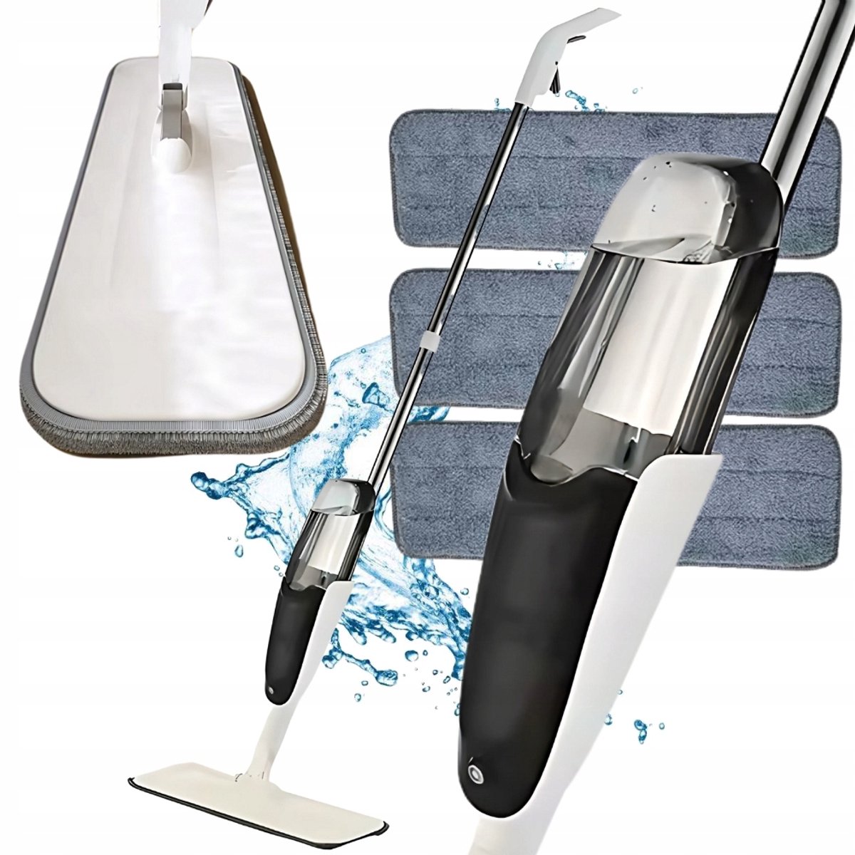 Dweil Vlak met Spray, 120cm, 3 Microvezelpads