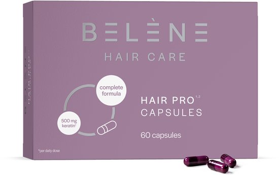 Belène Hair Pro | Sterk, Gezond & Glanzend Haar Keratine - Cystine Biotine 60 Harde capsules