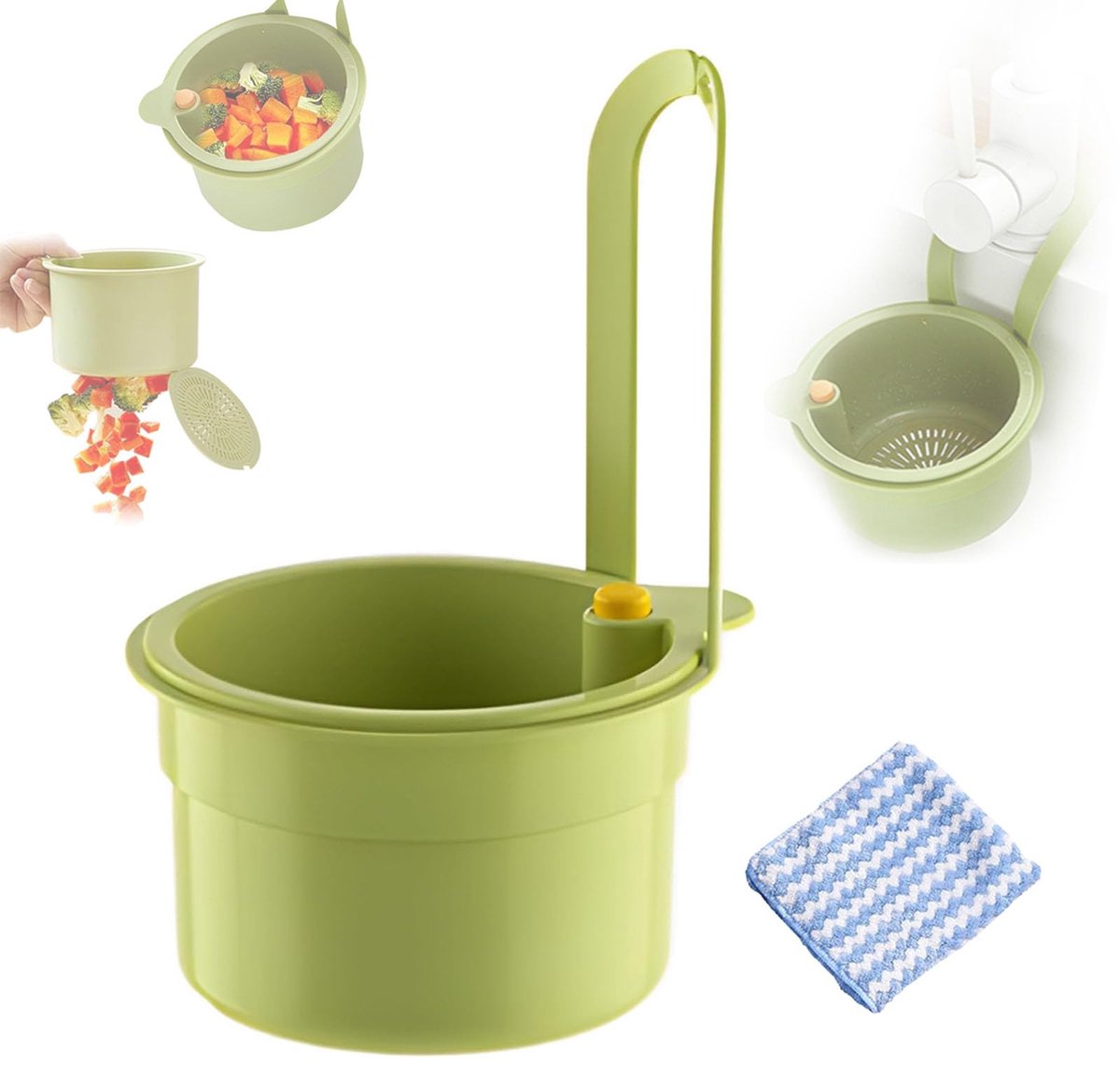 Unyqoos® Handig en hygiënisch afvoersieb voor keuken met eenvoudig ophangsysteem