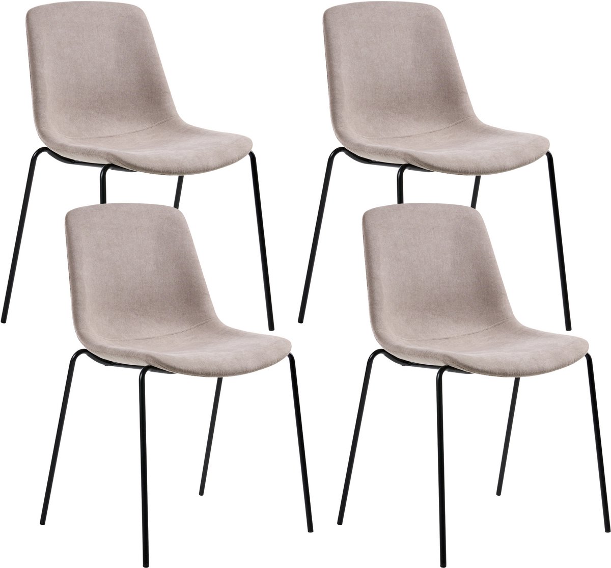 TILLER - Eetkamerstoel set van 4 - Beige - Polyester