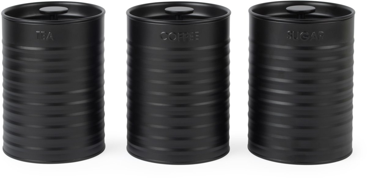 Russell Hobbs Ribbed 3-delige voorraadbussenset - Zwart