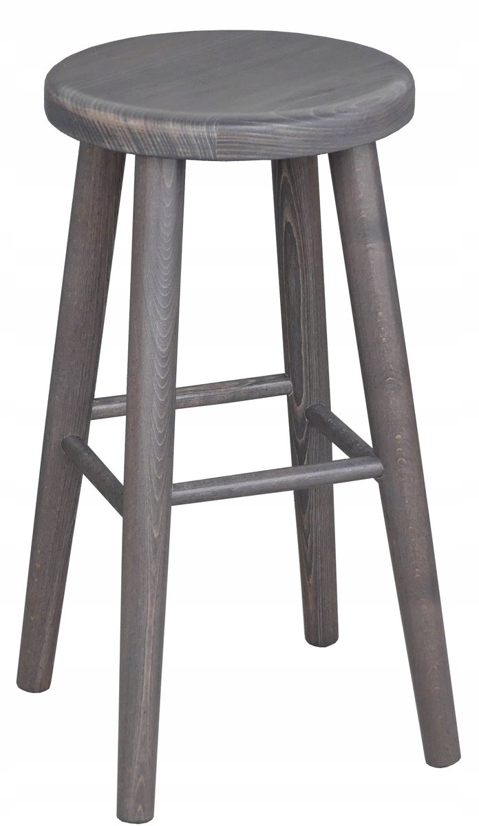 Houten barkruk grijs 60cm - Massief beukenhout, direct klaar voor gebruik