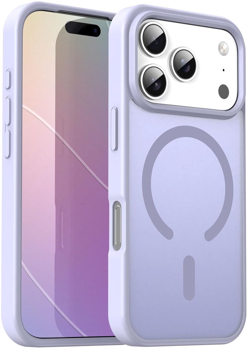Mobigear Hoesje geschikt voor Apple iPhone 17 Pro MagSafe Telefoonhoesje Hardcase | Mobigear Shockproof Backcover | Geschikt voor MagSafe | Geschikt voor Draadloos Opladen met Magnetische Ring | Geschikt voor MagSafe Case - Lavendel