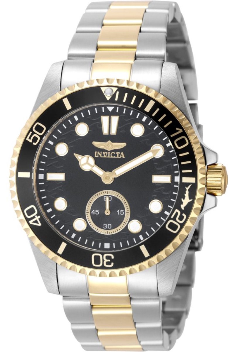 Invicta Pro Diver 49434 Heren Horloge - Waterdicht - Analoog - Quartz Uurwerk - Roestvrij Staal met grijze Wijzerplaat - 43mm