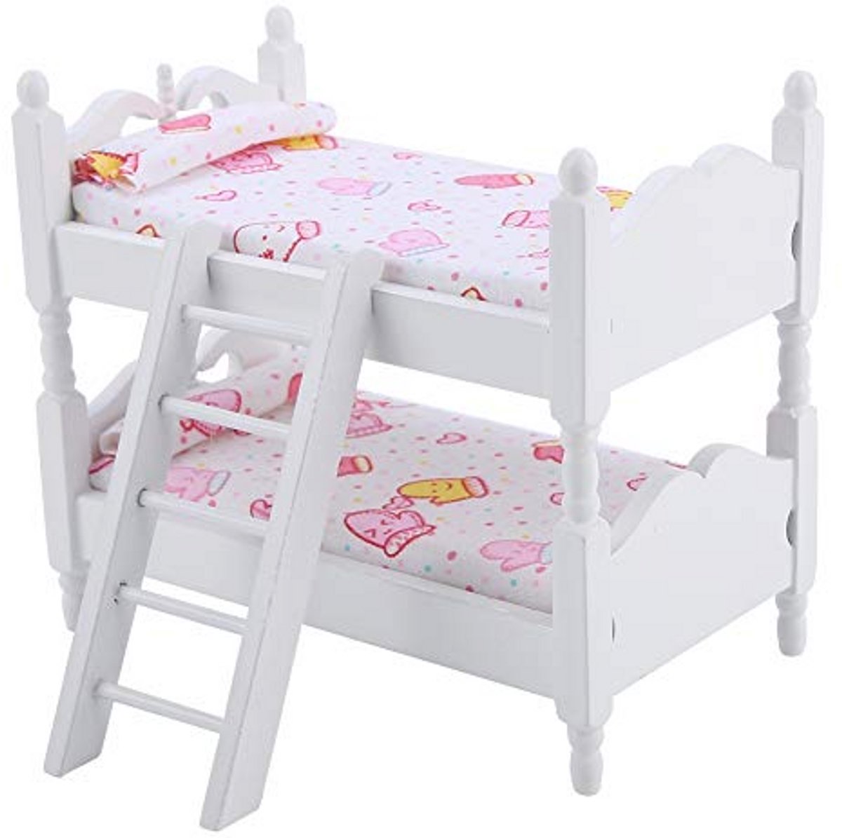 Houten stapelbed 1:12 voor poppenhuis - Miniatuur slaapkamer meubels