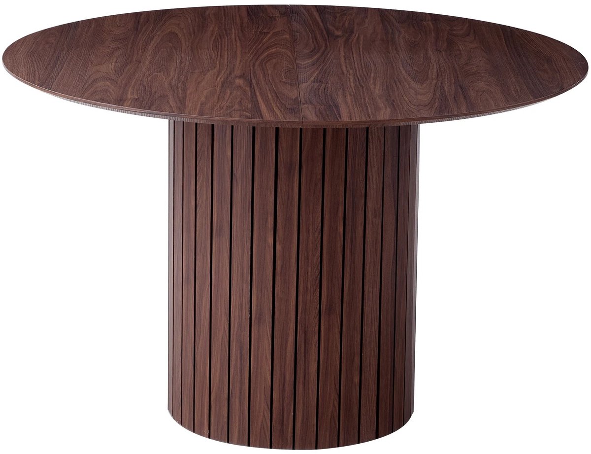 FurnitureR Ronde Eettafel, 80 Cm Diameter, 75 Hoogte, Houtlook Bruin Met Zwart Metalen Frame Scandinavisch Design Cederhout 3624450805