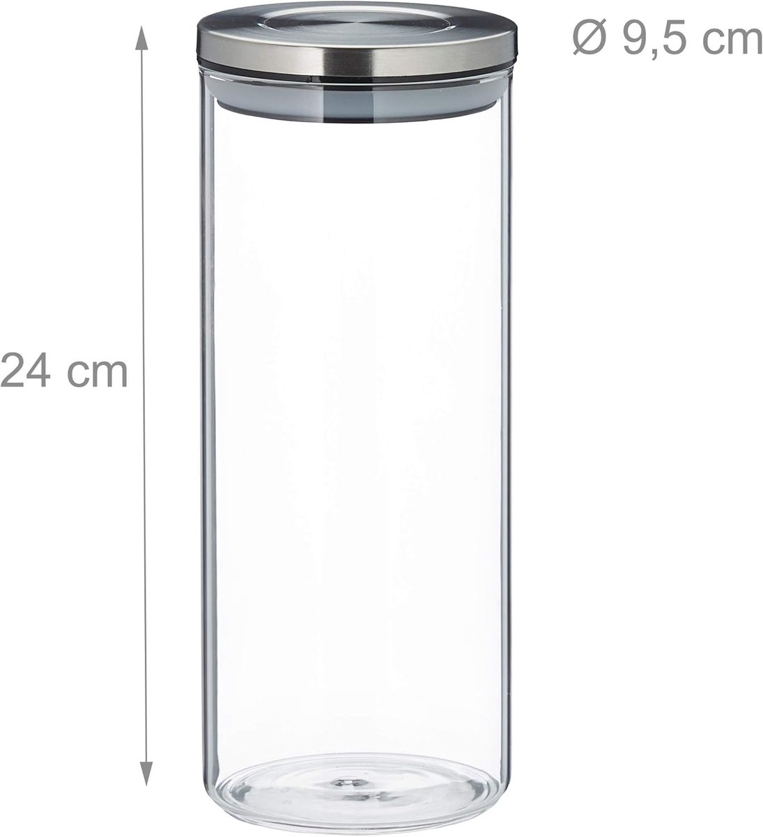 Candala Voorraadpot set - Transparant - 3 stuks - RVS voor dagelijks