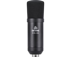 USB Condensatormicrofoon - incl. statief - Met gratis lessen - Zwart Devine M-Mic USB BK