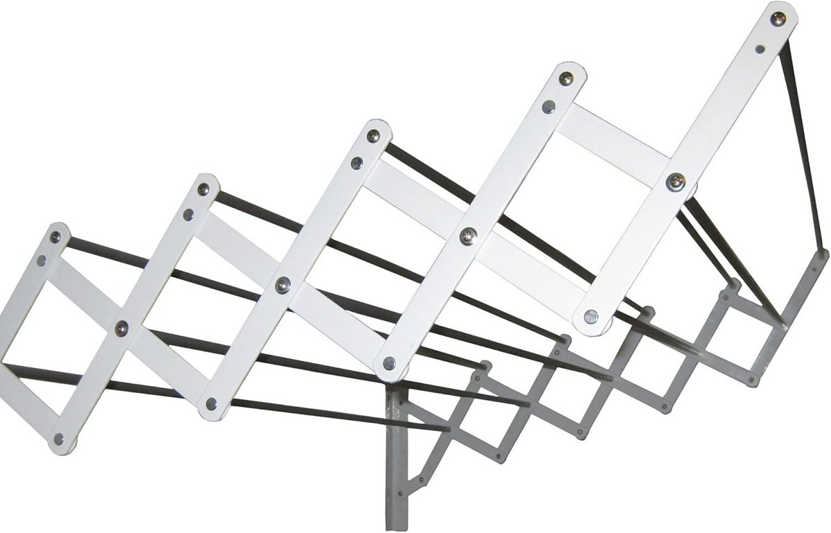 Uitschuifbare Waslijn voor Muurmontage - 10 Aluminium Stangen - Ruimtebesparend