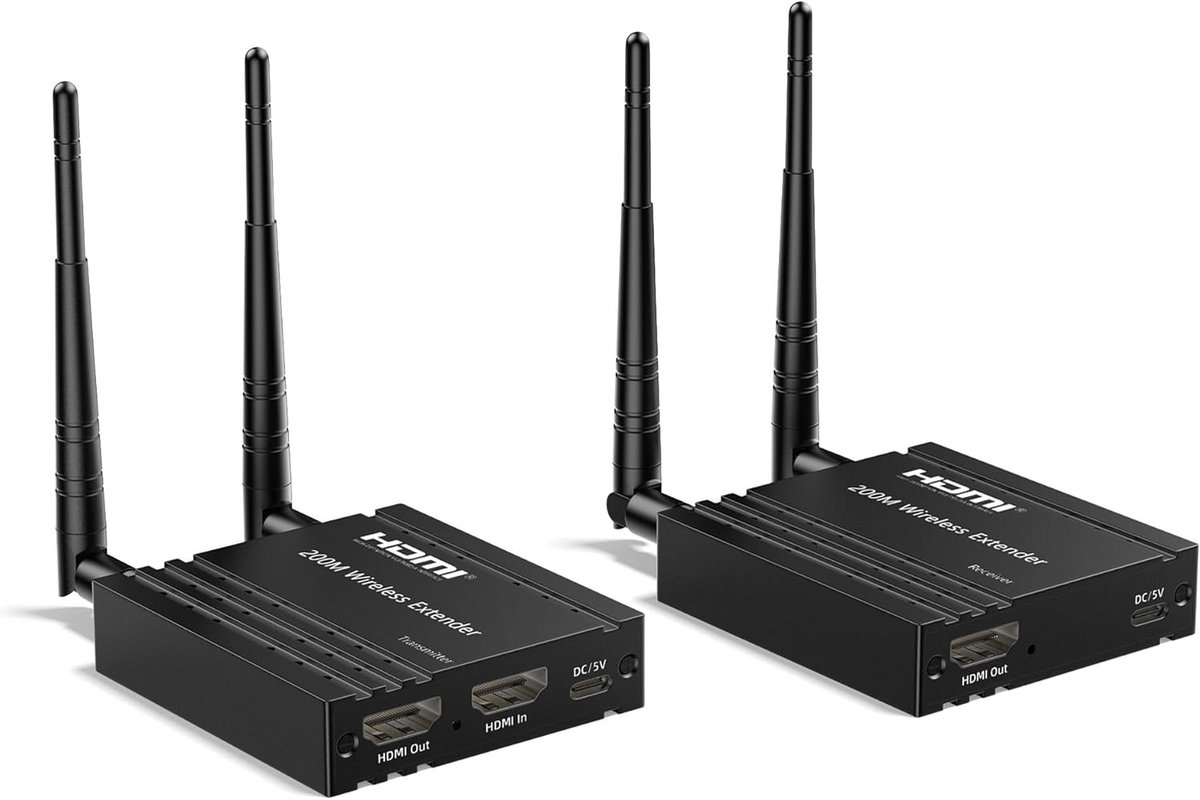 Draadloze HDMI Versterker Zender en Ontvanger tot 200 meter 1080p
