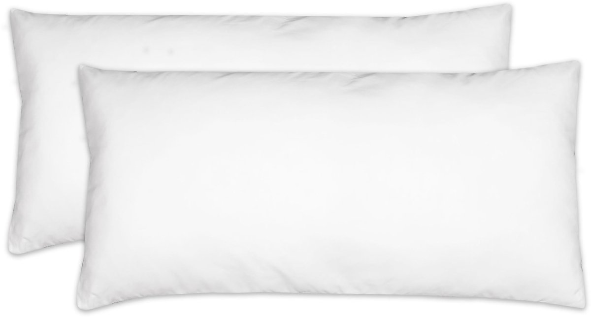 Unyqoos Set van 2 comfortabele polyester kussens voor een goede nachtrust wit