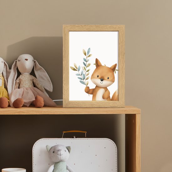 Nachtlampje 15x20 cm - Kinder lamp - Vos - Dier - Bosdieren - Tafellamp kinderkamer - Slaapkamer lamp - Bedlamp kinderen - Kinderlampje stopcontact - Wandlamp babykamer - Nachtlampjes van Merkloos — afbeelding 3