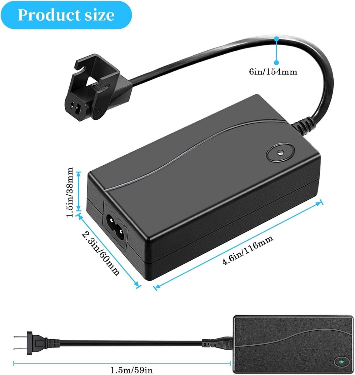 Netsnoer Adapter 29V 2A voor Elektrische Relaxfauteuil en Sta-op Stoel – foto 6