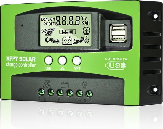 MPPT Solar Laadregelaar 30A voor 12V/24V Batterijen - Met Temperatuursensor & USB